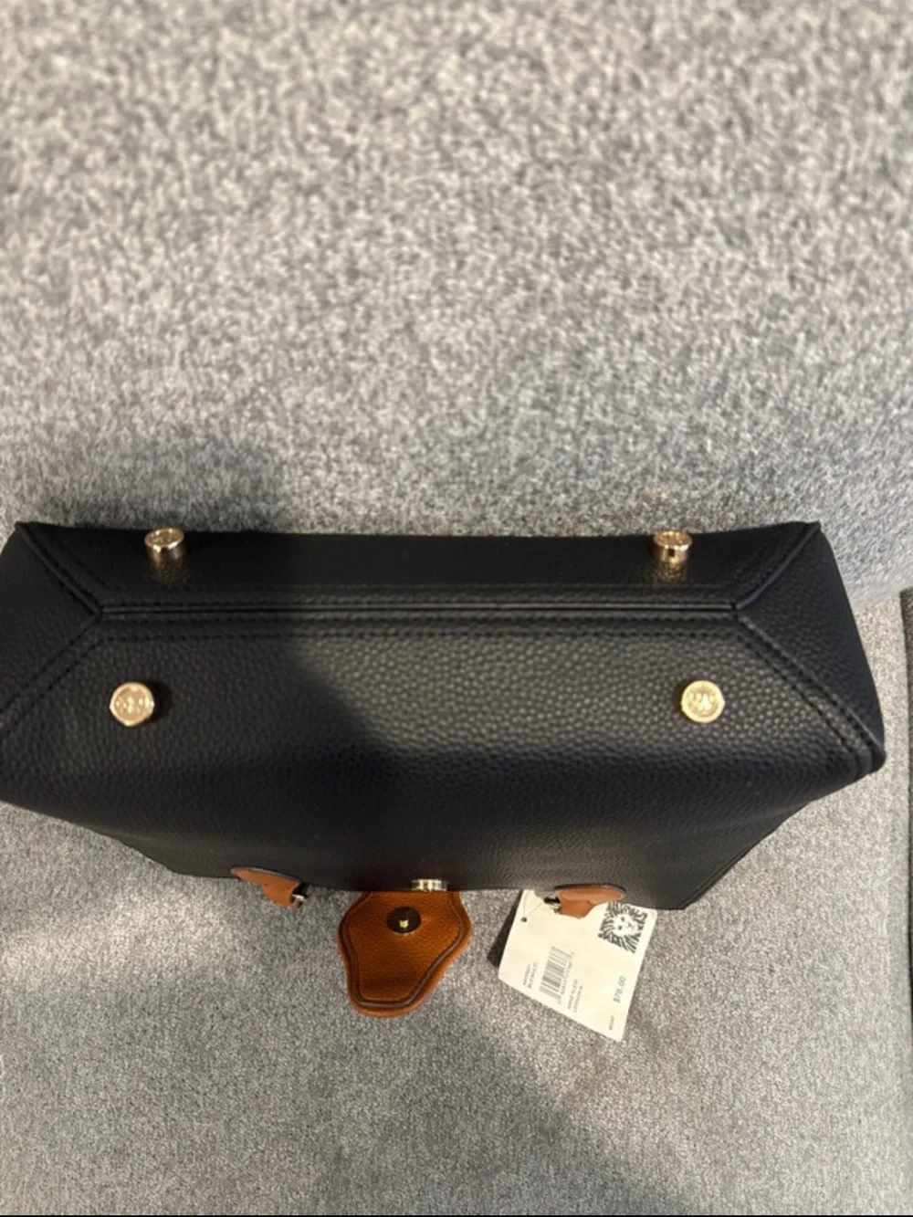 Anne Klein Black and Brown Leather Tote Bag